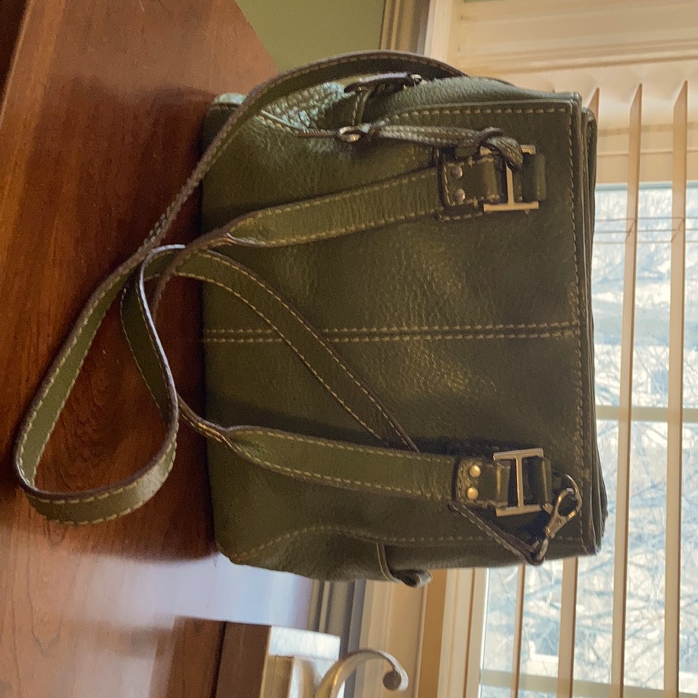 Fossil green leather purse